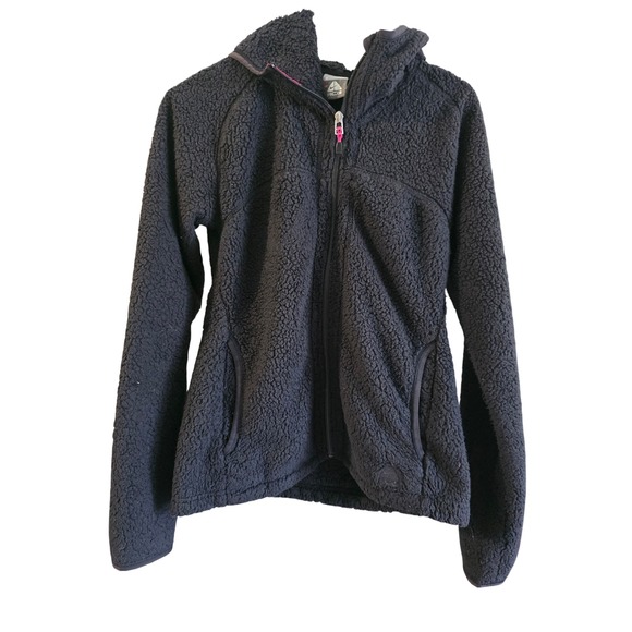 Nike ACG Jackets & Blazers - Nike ACG Black Sherpa Fleece Hoodie Full Zip Jacket Womens Small Outdoor Hiking